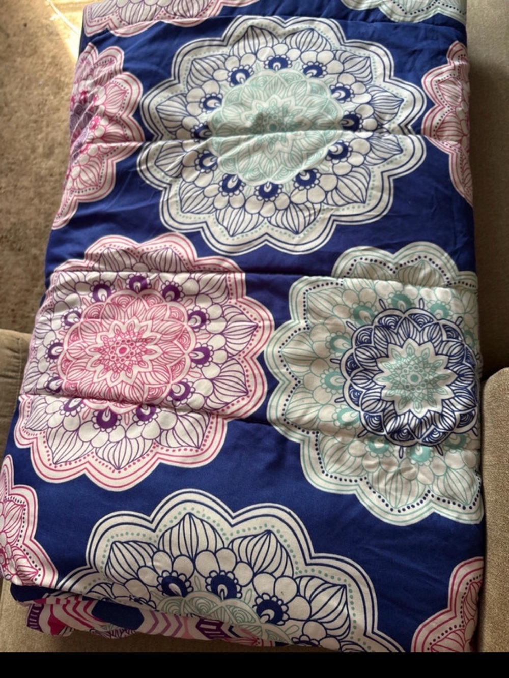 Blue Floral Mandala Comforter - Unbranded
